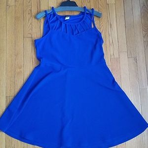 Blue caged swing dress